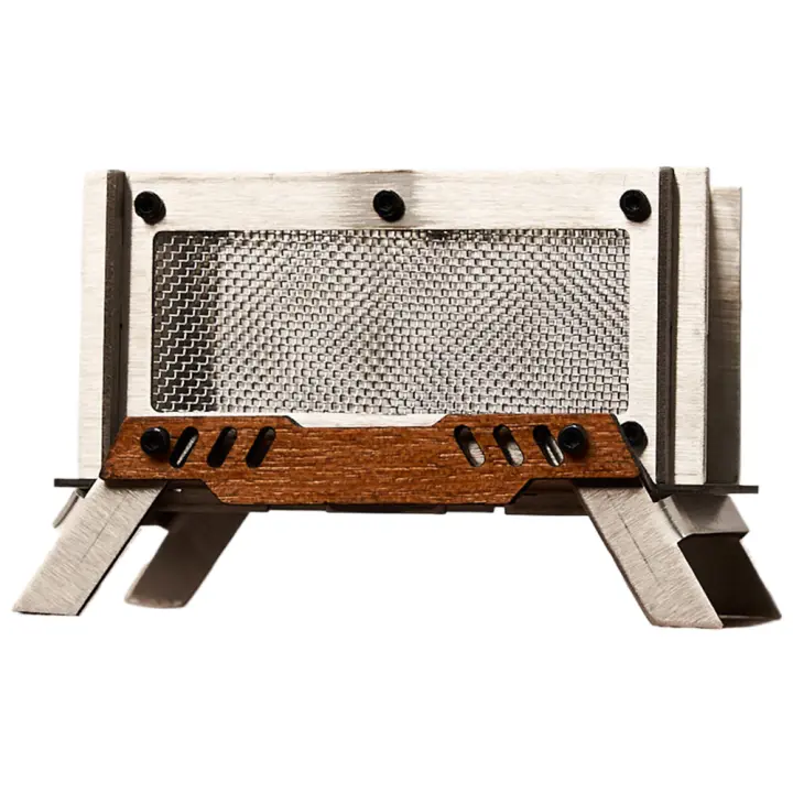 Mini Estufa De Camping Con Campana Asiento Ajustable En Acero Inoxidable Para Cocina Al Aire Libre Y BBQ Uso Exterior - 1