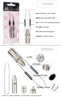 Aguja De Cejas LED Con Punta Oblicua De Acero Inoxidable Herramienta De Maquillaje Para Eliminación De Vello Y Clip De Pestañas Falsas - details 2