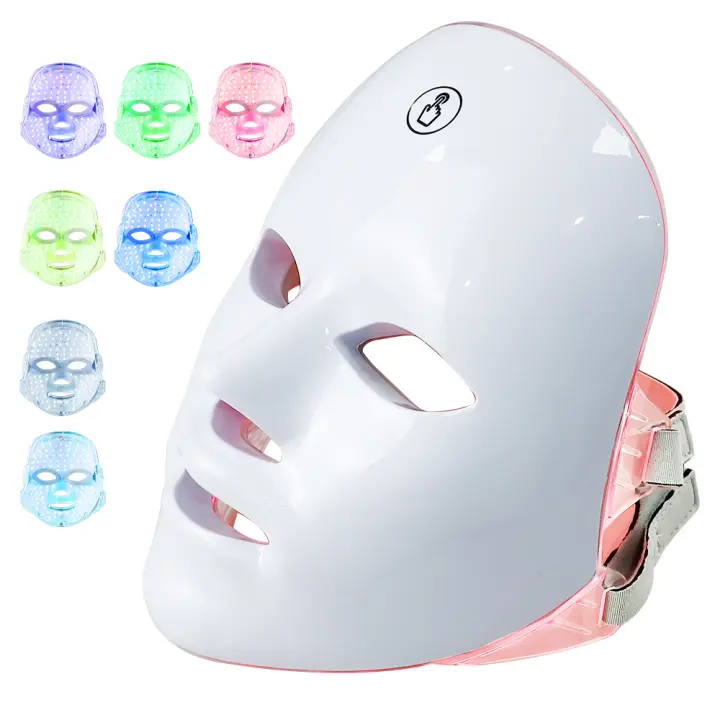 Máscara De Luz LED Para El Rostro Con Carga USB 7 Colores Terapia Fotónica Belleza Anti-Edad Rejuvenecimiento Piel Blanqueadora Cuidado De La Piel - 1