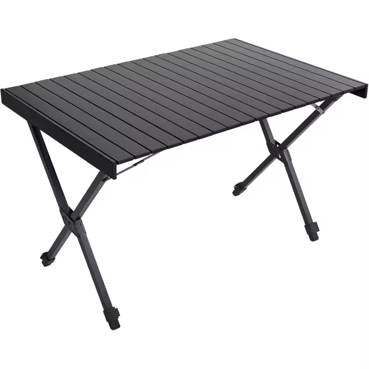 Mesa Plegable Portatil Camping Altura Ajustable Mesa Enrollable de Aluminio Ligera para 4-6 Personas, para Acampar, Picnic, Barbacoa, Patio, Fiesta - 1