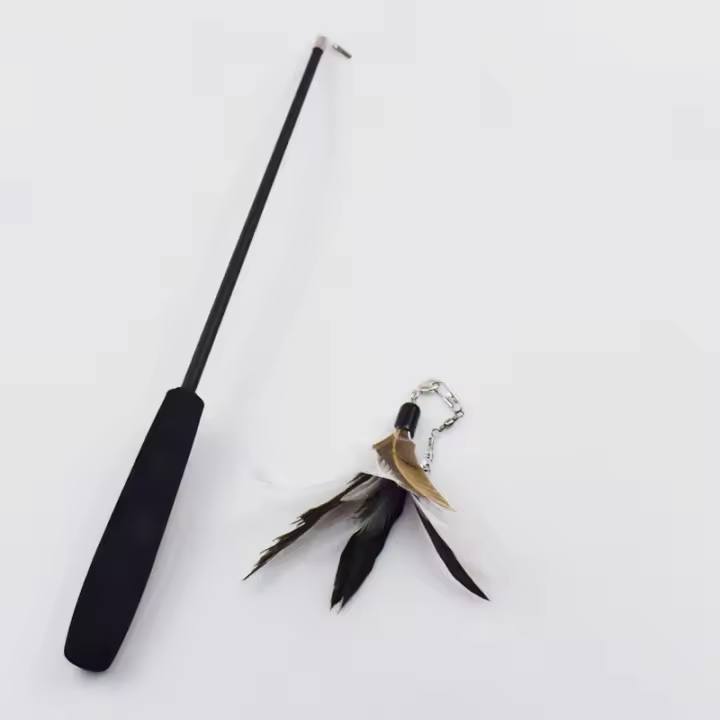 Juguete Interactivo Para Gatos Con Plumas Palanca Retráctil Con Campana Repuesto Para Refill Ideal Para Gatitos - 1
