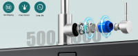 Grifo Cocina Giratorio de 360°, Grifos Cocina Fregadero Monomando Acero Inoxidable SUS304 con Aireador, L-Form Alta Presión Universal, Mezclador de Fregadero Cocina Cepillado - details 6