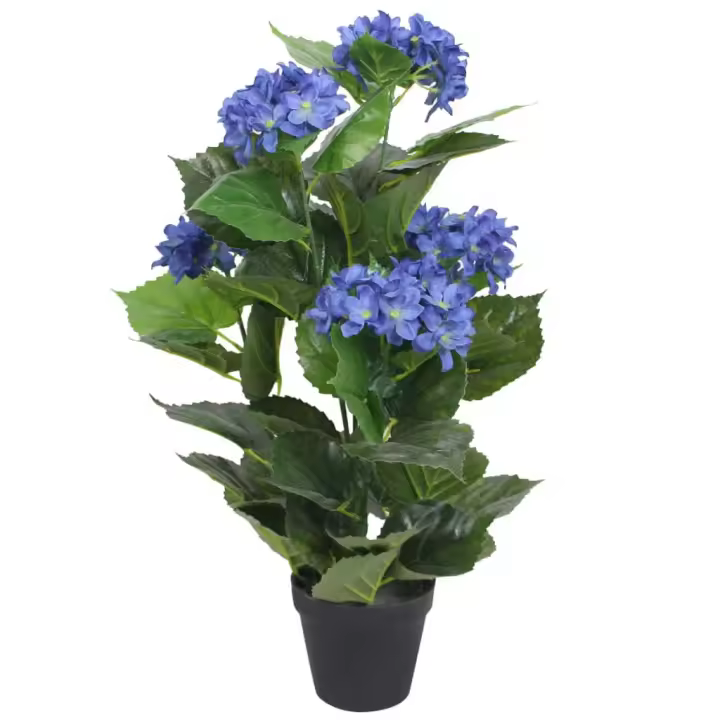 Artificial Planta Hortensia con macetero 60 cm Azul - 1