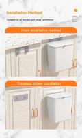 Cesta De Basura Inteligente Montada En La Pared 9L Para Cocina Y Baño Ecológica De Plástico Con Cubierta Rodante Accesorios De Cocina - details 20