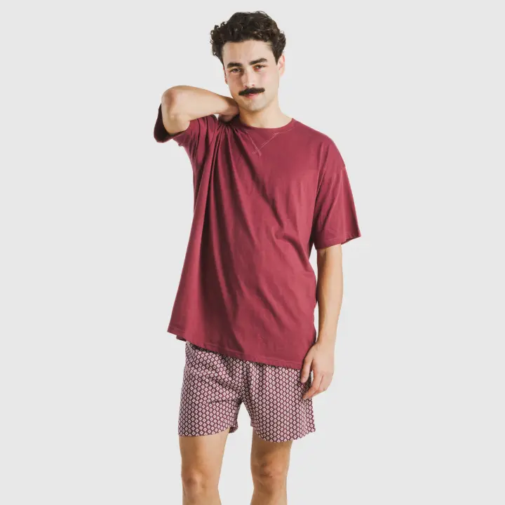 TRAMAS+ Conjunto Pijama Corto Hombre 100% Algodón, Camiseta Manga Corta y Pantalón Corto 100% Algodón. - 1
