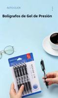 Set De 5 Bolígrafos Gel Retráctiles 0.5mm Tinta Negra Gran Capacidad Click Para Escuela Y Oficina Suministros De Papelería - details 0