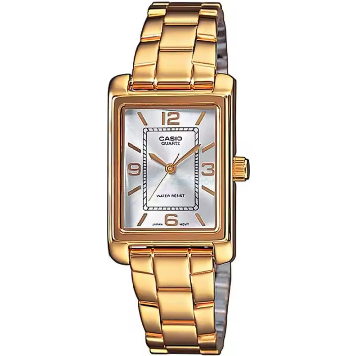 Casio  Ltp-1234pg-7aef Reloj De Pulsera Analógico Para Mujer Color Dorado - 1