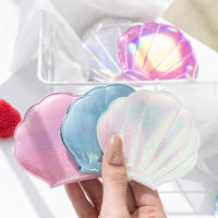 Espejo De Maquillaje Compacto De Tamaño Portátil Con Doble Cara Y Diseño De Caracol Láser Colorido Espejo Cosmético De Moda - details 1