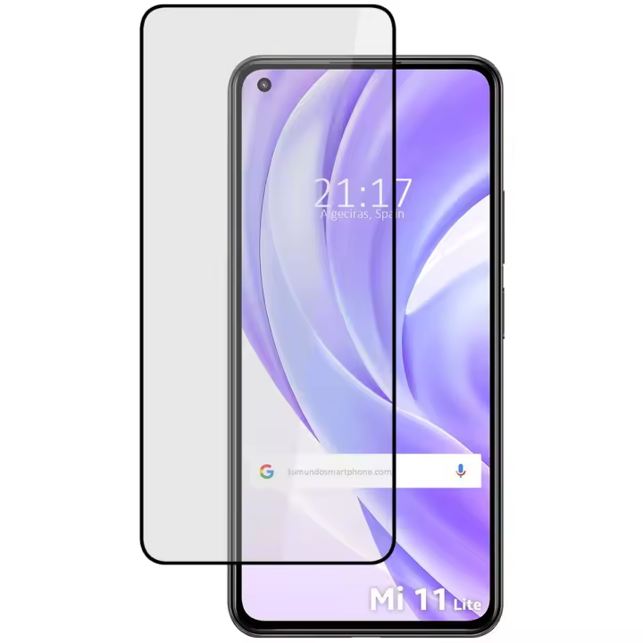 Tumundosmartphone Protector Cristal Templado Completo 5D Full Glue Negro para Xiaomi Mi 11 Lite 4G / 5G / 5G NE - 1