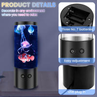 Lámpara De Jalea Recargable Decorativa Para Acuario Luz Nocturna Para El Hogar Y La Oficina Cambio De Color De Jalea Lámpara - details 2
