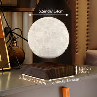 Lámpara LED Flotante De Luna Creativa Con Base De Madera Para Regalo Oficina Dormitorio Hogar 3D Impreso Luz Nocturna Magnética - details 4