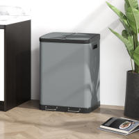 Cubo de basura 2x30L con pedal Cubo de basura con tapa y pedal, metálico Cube with interior Cube, ideal para el salón y la Oficina. - details 0