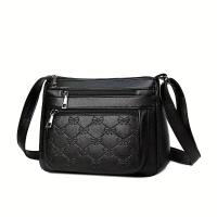 Bolso De Hombro Y Cruzado Para Mujer Textura PU Estilo Clásico Patrón Geométrico Bolsa De La Madre Bolso Medio Versátil - details 7