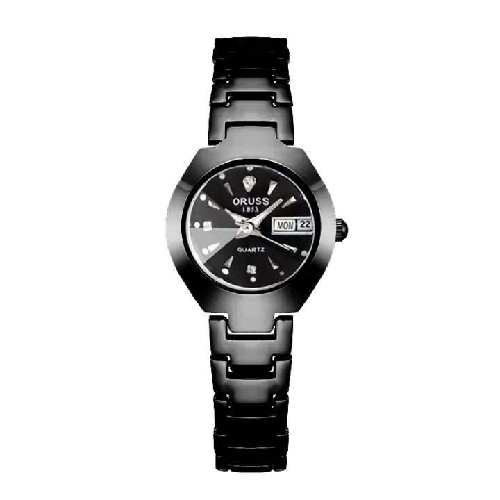 Reloj De Mujer Clásico Y Moderno Con Calendaría Doble Moda Casual Para Estudiantes Y Comerciantes Material De Pulsera Y Caja De Aluminio Resistente Al Agua - 1