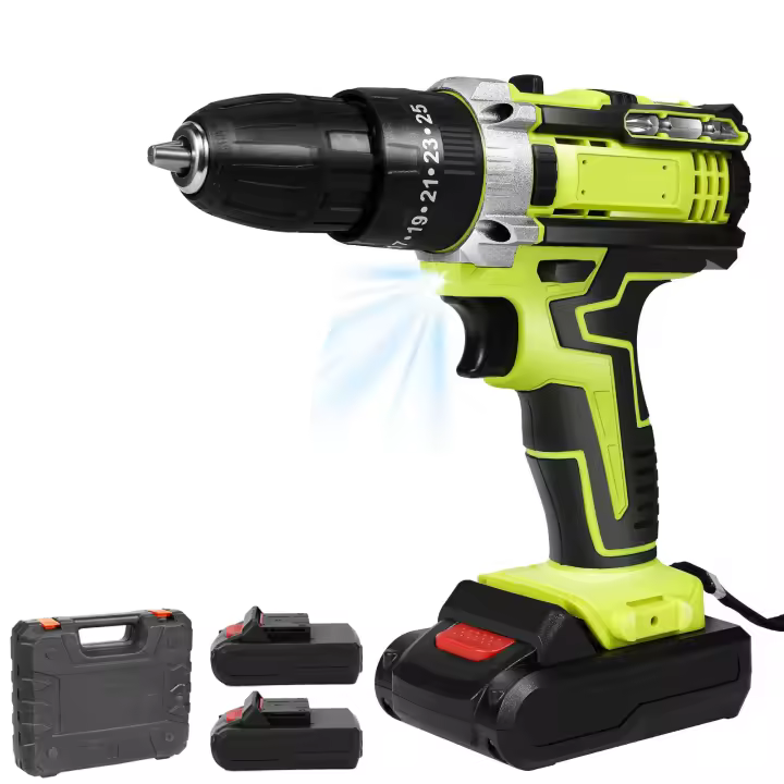28V Cordless Electric Screwdriver Hand Drill Impact Drill  Battery Rechargeable With 2 Battery Electric Tools - 1