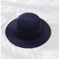Clásico Sombrero De Paja Sólida Para Hombres Y Mujeres Mezcla De Lana Artificial Sombrero De Paseo Ancho Estilo Jazz Derby Plano Para Iglesia Casual Unisex - details 9