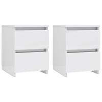 vidaXL Mesitas de noche 2 unidades aglomerado 30x30x40 cm Blanco, Negro, Roble Sonoma Mesita habitacion mesitas de noche dormitorio para Salón, Estudio, Mesa Auxiliar - details 0