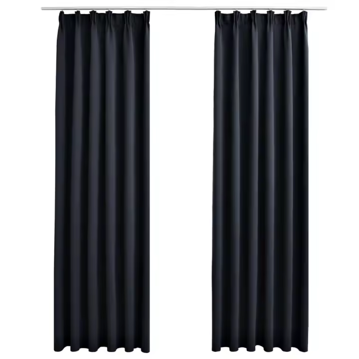 vidaXL Cortinas Opacas con Ganchos 2 Piezas 140x225 cm Decoración Visillo Color Azul,  Gris,  Antracita y mas - 1