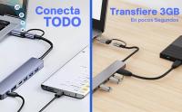 Hub USB C 7 en 1, Marca NFMAXONE Ataptador USB C con 5 USB 3.0 + 2 Tipo C, Carga PD 100W, 5 Puertos USB 3.0, USB C Hub Multipuerto para Portátiles, Compatible PC, Tableta, MacBook Air/Pro, iPad Pro, iPhone 16 Serie - details 5