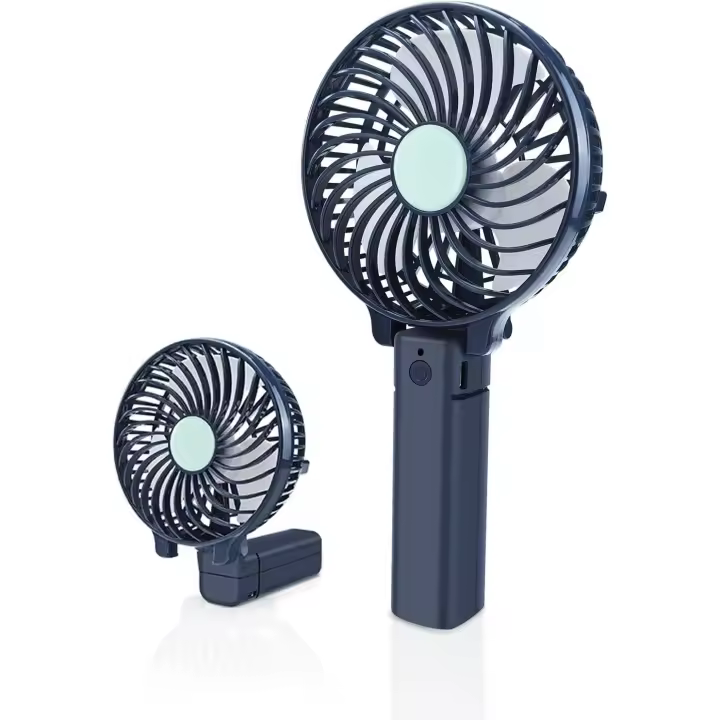 Ventilador de mano, portátil, recargable por USB, con 3 velocidades, mini ventilador de mesa plegable, silencioso para interiores, camping y hogar. - 1