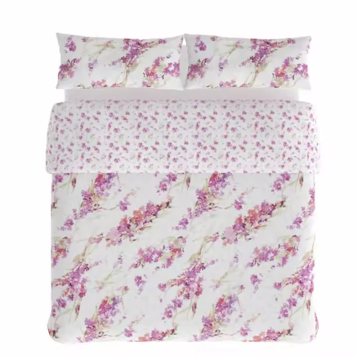 Hosteline - Juego de funda nórdica Hosteline SPRING Malva Cama de 90 3 Piezas - 1