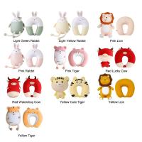 Almohada De Viaje En Forma De U Con Diseño De Delfín Y Pinguino Cartoon Almohada De Cuello Fluffy Para Protección Del Cervical 100% Poliéster - details 3