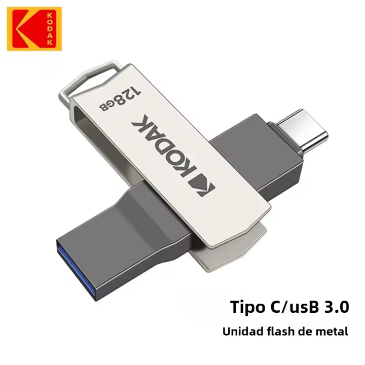 KODAK Pendrive 2 En 1 Tipo C OTG USB 3.0 Metal 256GB 128GB 64GB 32GB Disco Duro Para Teléfono Android PC Laptop - 1