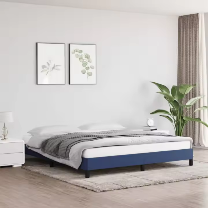 Cama sin colchón tela azul 180x200 cm - 1