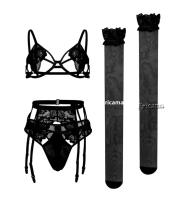 Lencería Sexy Para Mujer En Encaje Transparente Conjunto De Sujetador Y Bragas Push up Briefs Lencería Erótica Conjunto De Bragas Y Sujetador - details 1