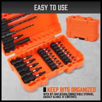 EasySpeed Juego 26 Puntas Destornillador Brocas Portapuntas, Acero S2, Estuche Maletin Organizador, Phillips, Torx y Cuadradas, Vástago de Impacto para Taladro Profesional - details 2