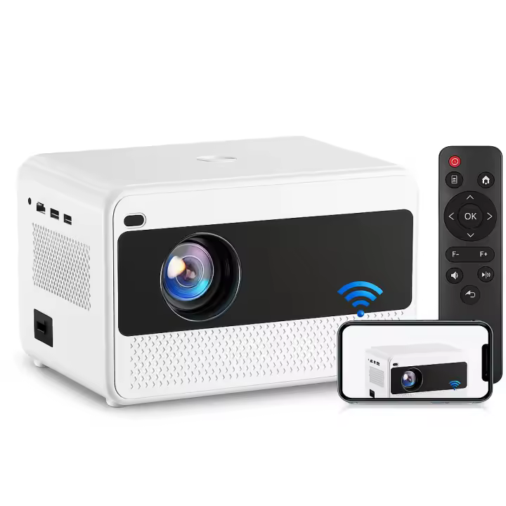Proyector Portatil, Proyector 1080P Nativo con WiFi y Bluetooth, 16000 Lúmenes Proyectores Cine en Casa Soporte Zoom Eléctrico Enfoque para iOS y Android HDMI/USB/TV Stick/PS5/Laptop - 1