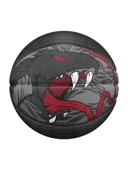 Baloncesto Negro Tamaño 7 Con Bombín Y Agujero Para Almacenamiento 3 Capas Balón De Entrenamiento Al Aire Libre Material De Goma - 1
