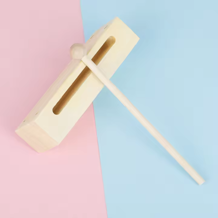 Castañuelas De Madera Bicolor Instrumentos De Percusión Orff Para Niños Juguete Educativo Alta Y Baja Afinación Clapper Cuadrado - 1