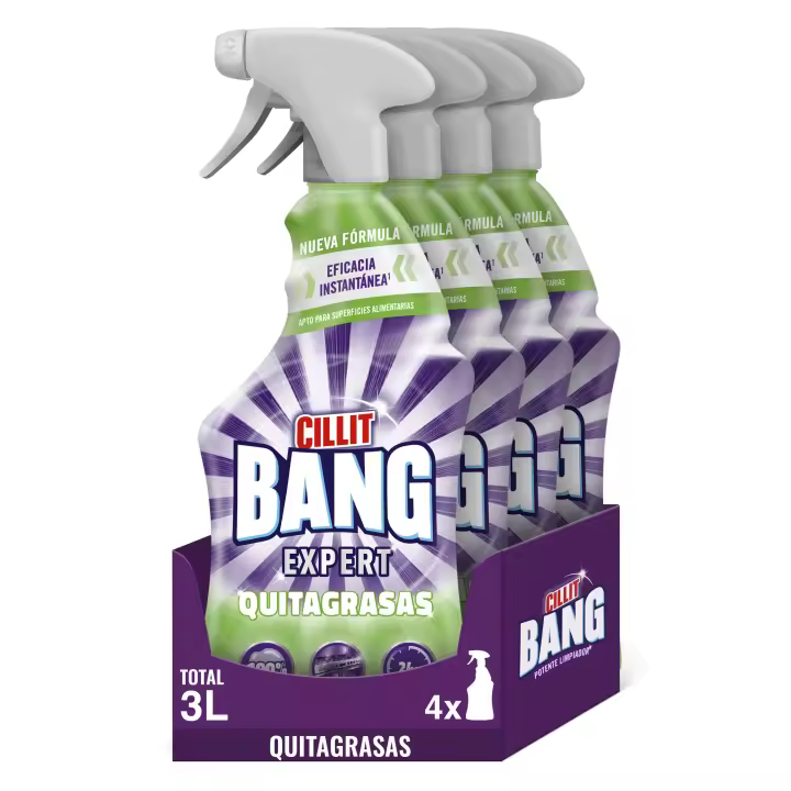 Cillit Bang - Spray Limpiador Quitagrasas para Cocinas, 4 sprays de 750 ml - 1
