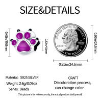 Encanto De Mariposa Morada Y Oso Serie Lindo Bolas De Plata De Ley 925 Para Pulsera Original De 3mm Joyería Para Mujer Regalo - details 3