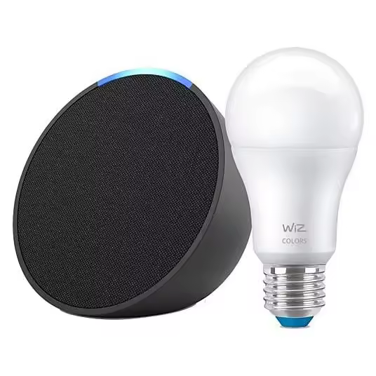 Echo Pop Amazon, Altavoz inteligente wifi y Bluetooth con Alexa, de sonido potente y compacto, Antracita, Blanco, Lavanda. Verde Azulado - 1