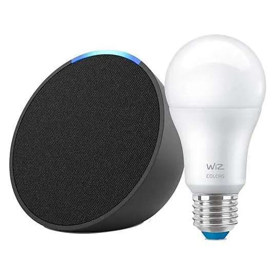 Echo Pop Amazon, Altavoz inteligente wifi y Bluetooth con Alexa, de sonido potente y compacto, Antracita, Blanco, Lavanda. Verde Azulado - 1