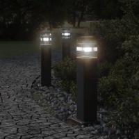 vidaXL Lámpara de suelo de exterior aluminio negro Dimensiones 50 cm, 80 cm, 110 cm - details 0
