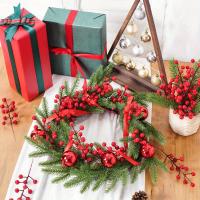 10pcs Ramas De Pino Con Bayas Rojas Artificiales De Alta Calidad Decoraciones Navideñas Para Wreath Y Árbol De Navidad - details 9