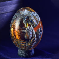 Nueva Estatua De Huevo De Dragón Lava Resina Escultura De Dinosaurio Ornamental Piedra Gemela Souvenir Decoración Para El Hogar Colección Regalo Para Niños - details 7