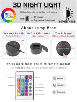 Lámpara De Noche 3D Luz Mágica Anillo Creativo Regalo Para Dormitorio Lámpara De Mesa USB Pequeña Para Leer Antes De Dormir - details 0