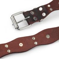Collar De Cuero Genuino Retro Para Perros Grandes Con Patrón De Flores Y Cuentas Verdes Rojas Collar Básico Étnico Para Mascotas - details 7