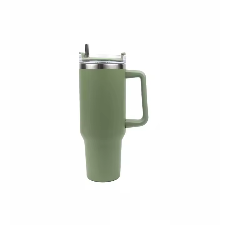MAXHOME-Termo de vacío de Maple inoxidable con pajita, Taza de viaje Térmica de café para el Coche, botella de Agua al Aire libre.1200ml - 1