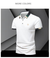 Camisa POLO Para Hombre Verano Moda Seda De Hielo Secado Rápido Manga Corta T-shirt Color Sólido Suelta Collar De Negocios Algodón Puro Top - details 12