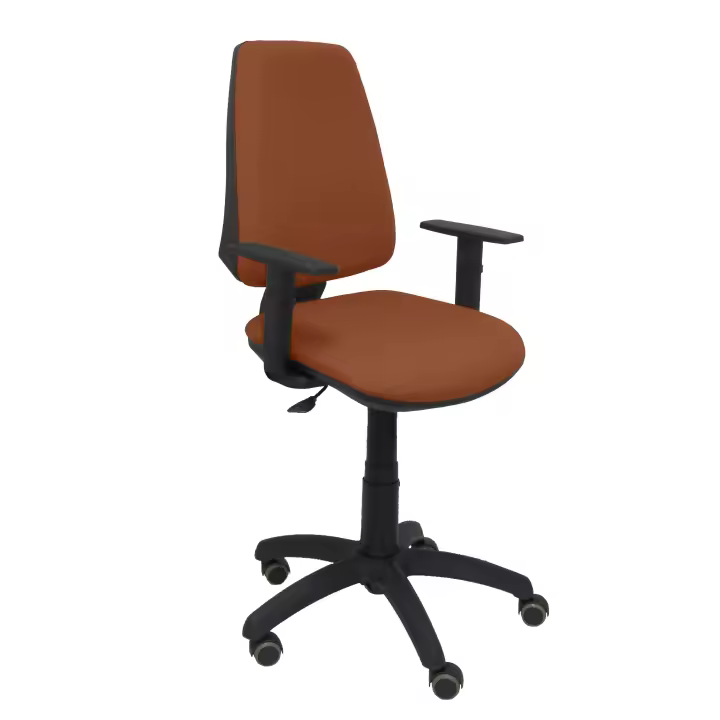 Silla de Oficina Ergonómica Piqueras Y Crespo Elche CP Bali Marrón con Brazos Regulables y Ruedas de Parqué - 1