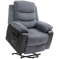 HOMCOM Sillón Relax Reclinable Eléctrico Sillón Levanta Personas con Mando a Distancia Puerto USB Reposapiés y Bolsillos Laterales Sillón Elevador para Salón Dormitorio Gris Oscuro - details 0