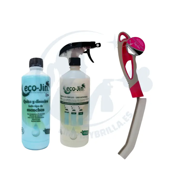 ECOJIN SPA AZUL AROMA LIMPIO Y FRESCO Original + Difusor + Cepillo de Juntas – Aroma Floral a Flores Blancas  Talco para Limpieza Multiusos Biodegradable PRODUCTO ORIGINAL DE LABONCLER - 1