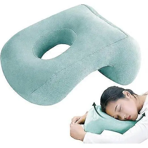 Face Down Pillow | Comfortable Soft Sleeping Pillow with Arm Hole, Donut Face Pillow Massage Head Cradle Facedown Desk Neck Support Pillow for Napping - 1