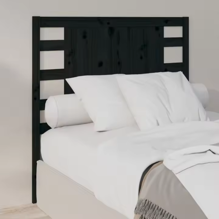 Cabecero de cama madera maciza de pino negro 96x4x100 cm - 1