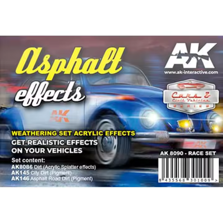 AK Interactive - ASPHALT EFFECTS RACE SET - AK Interactive 8090 - 1